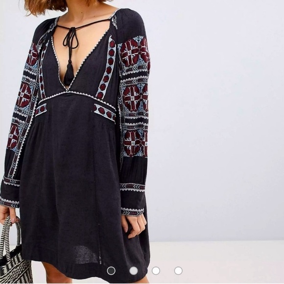 Free People All My Life Black Mini Dress. Size medium. - Picture 2 of 10